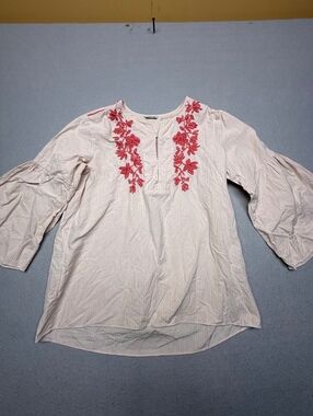 St. Roche Embroidered Blouse Women XS Cream